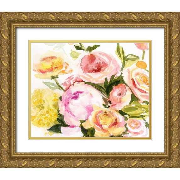 Borges, Victoria 24x20 Gold Ornate Wood Framed with Double Matting Museum Art Print Titled - Loose Arrangement IV