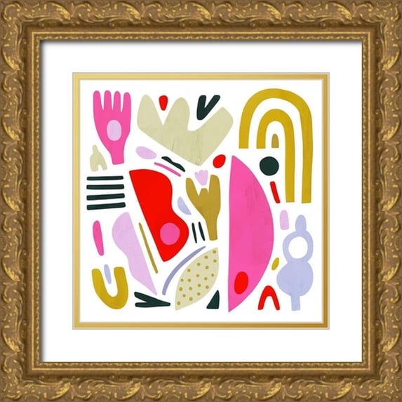 Borges, Victoria 26x26 Gold Ornate Wood Framed with Double Matting Museum Art Print Titled - A la Carte I
