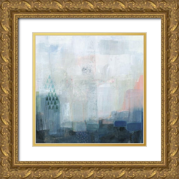 Borges, Victoria 26x26 Gold Ornate Wood Framed with Double Matting Museum Art Print Titled - Boulder Coast I