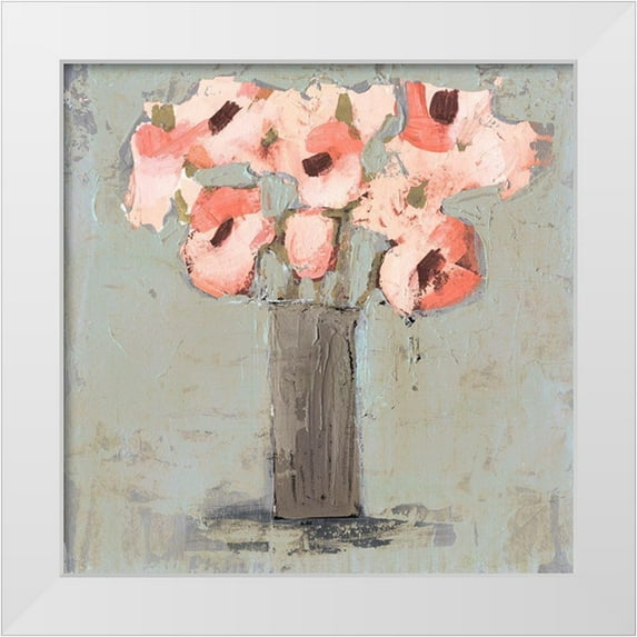Borges, Victoria 26x26 White Modern Wood Framed Museum Art Print Titled - Pale Rustic Bouquet I