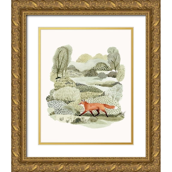 Borges, Victoria 26x32 Gold Ornate Wood Framed with Double Matting Museum Art Print Titled - Fox Glen II