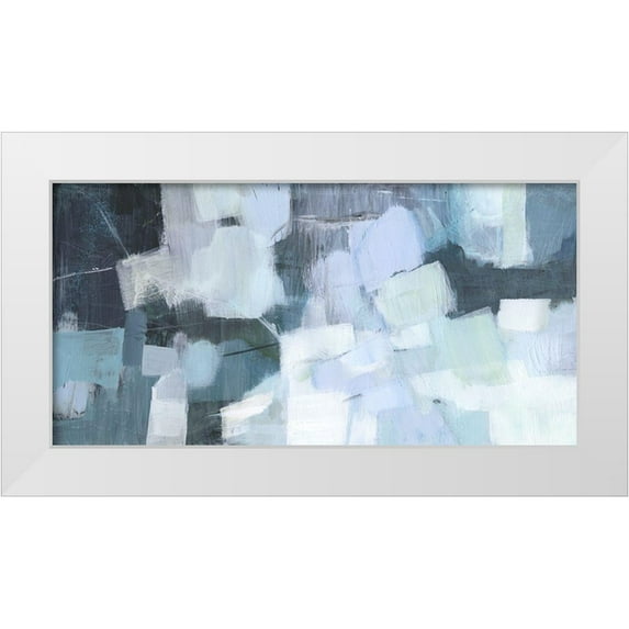 Borges, Victoria 32x18 White Modern Wood Framed Museum Art Print Titled - Blue Deluge I