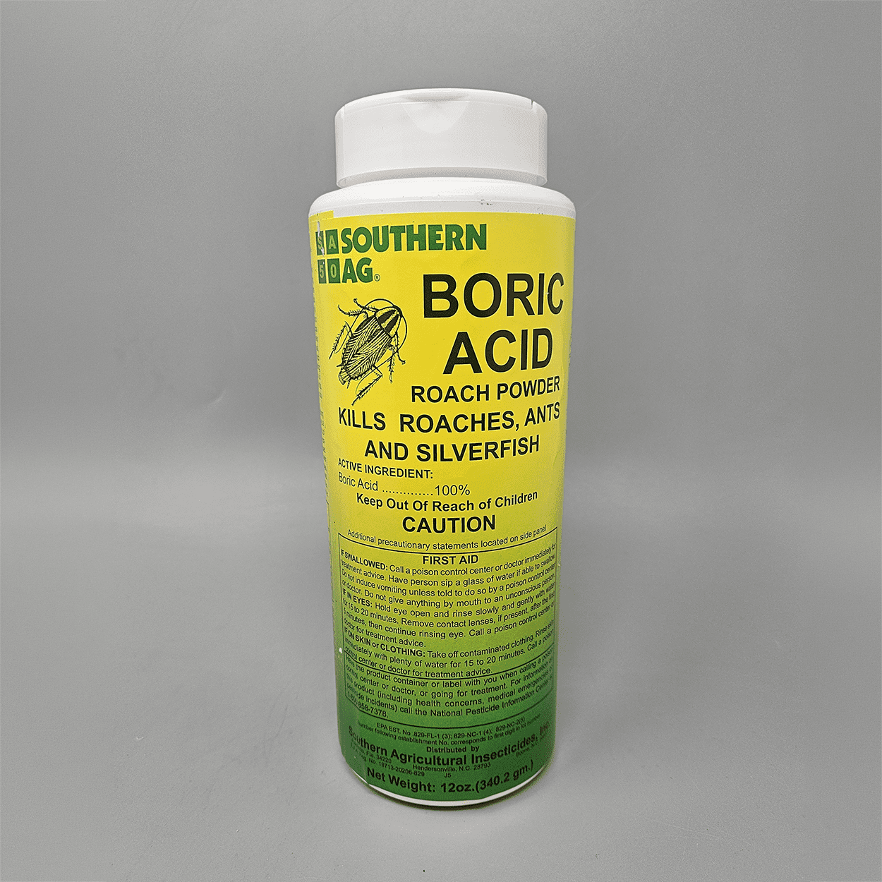 Boric Acid Roach Powder - 12 oz Bottle by Southern Ag