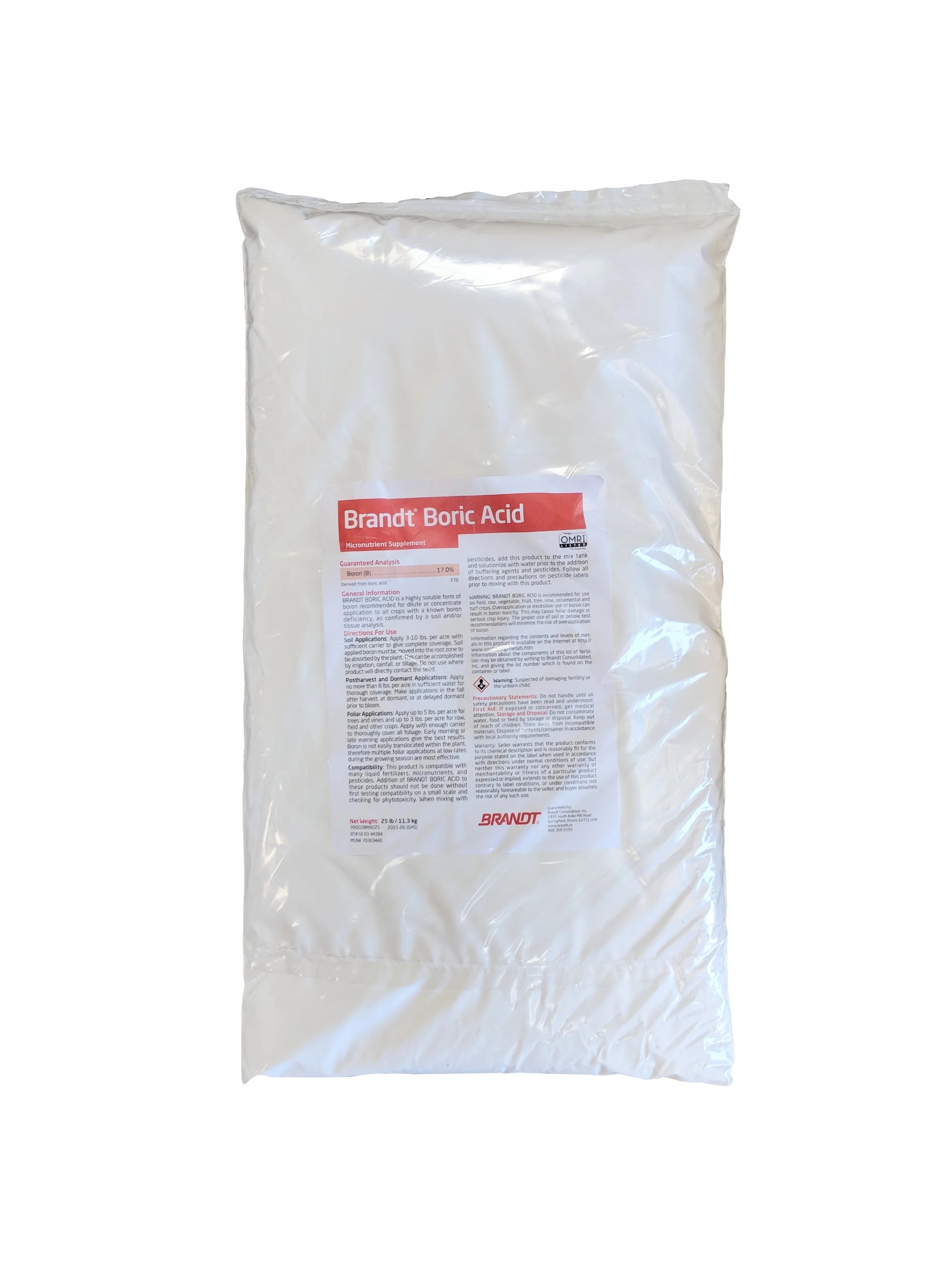 Boric Acid Powder Greenway Biotech Brand 99.9% Pure Contains 17% Boron B 25 Pounds