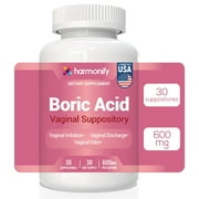 BoricAcd Suppositories for Women 600 mg, Pure Boric Balance for Women & Vaginal Odor Control – 30 Suppositories, Made in USA