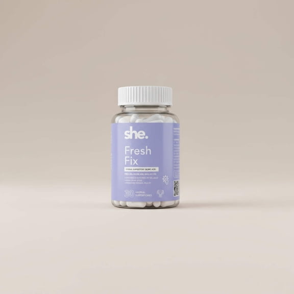 Boric Acid Vaginal Suppository for pH Balance & Odor Control | She. Fresh Fix