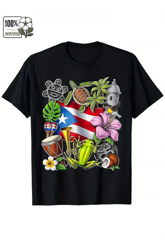 Boricua Coqui Frog Taino Sun Puerto Rican Pride Unisex T-Shirt up to size 5XL