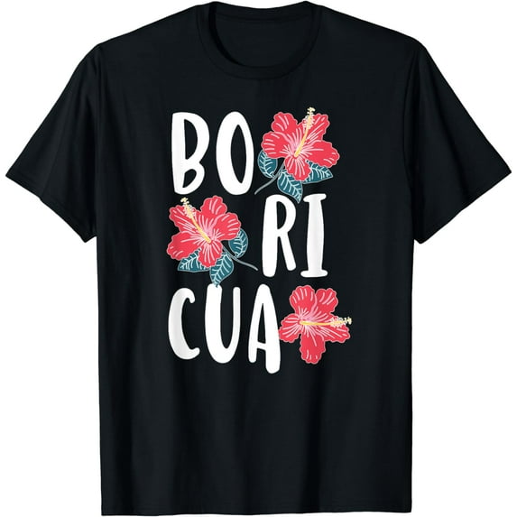 Boricua Flowers Latina Puerto Rican Girl Puerto Rico Woman T-Shirt