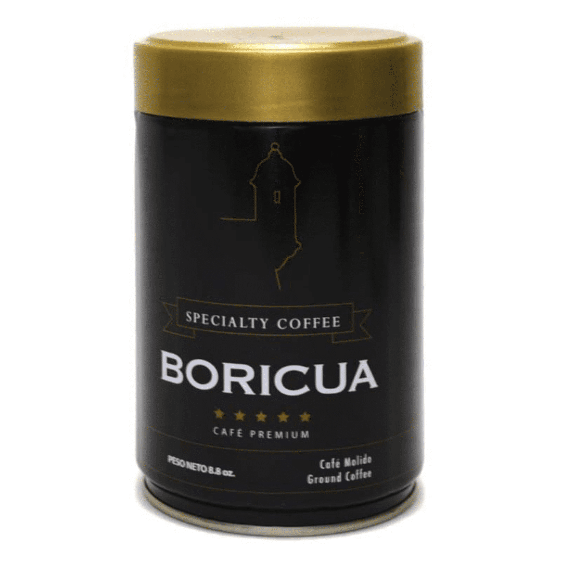 Boricua Ground Coffee Premium, 8.8 oz, from Puerto Rico, Shelf Stable, Medium Dark Roast Type