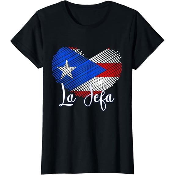 Boricua Jefa Puerto Rico Heart Flag Boricua Mom mothers day T-Shirt