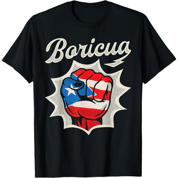 Boricua Puerto Rico Flag Fist Puerto Rican Hispanic Heritage T-Shirt Tops Tee
