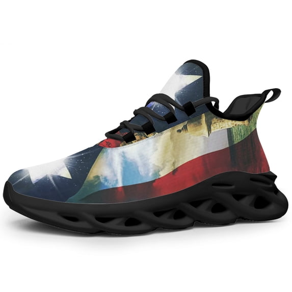 Boricua Puerto Rico Shoes Trail Running Shoe Non-Slip Breathable Comfortable Sneakers Black Size 4.5