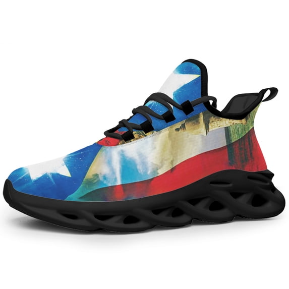 Boricua Puerto Rico Shoes Trail Running Shoe Non-Slip Breathable Comfortable Sneakers Black Size 7