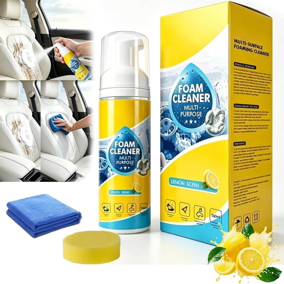 Borikise 4-In-1 Multi-Enzyme Foam Cleaner Deep Cleaning Spray for Car Interior, Kitchen, Bathroom and Sofa Care