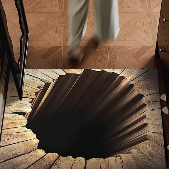 Borikise Endless Abyss Illusion Doormat, Non-Slip Visual Floor Mat with Washable Bottom for Home Entrance and Office