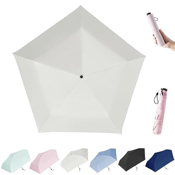 Borikise Japan Pencil Umbrella with UPF 50 Plus Sun Protection Ultra Lightweight Portable Small Travel Sunshade for Handbag Commute Daily Use