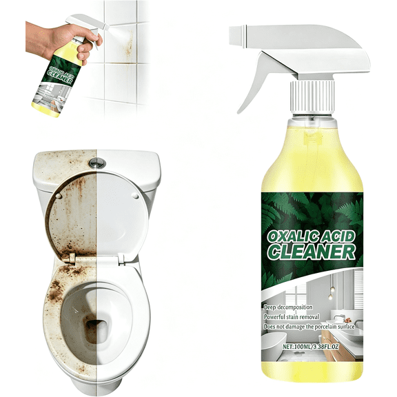 Borikise Oxalic Acid Cleaner, Powerful Stain Removal Spray, Fast Rust And Scale Cleaning For Bathroom, Toilet And Bathtub