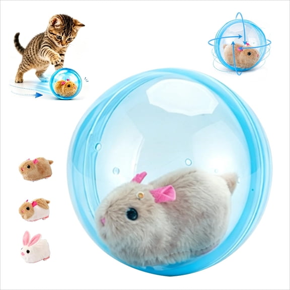 Borikise Self-Rolling Interactive Cat Ball with 360 Degree Spin and Automatic Moving Sensor for Indoor Pets Chasing and Entertainment