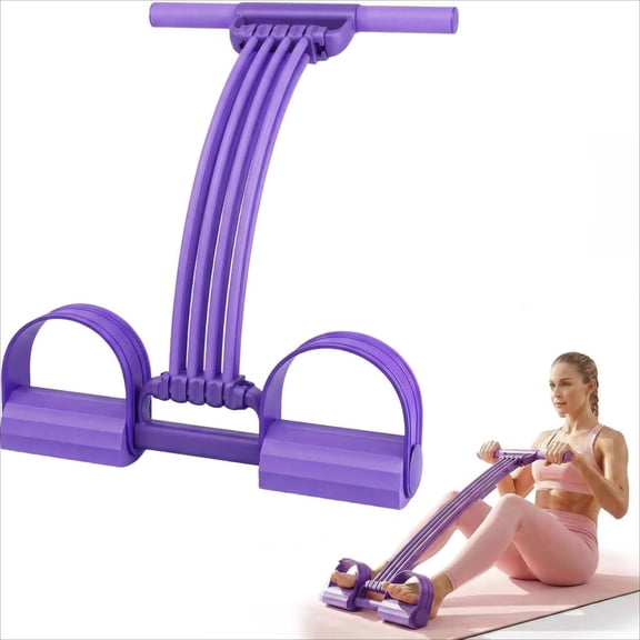 Borikise Upper Belly Resistance Band with 8 Latex Tubes and Handles Multifunctional Foot Pedal Tension Rope for Home Gym Core Training
