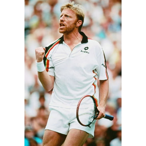Boris Becker Punching Air Tennis Color 24X36 Poster