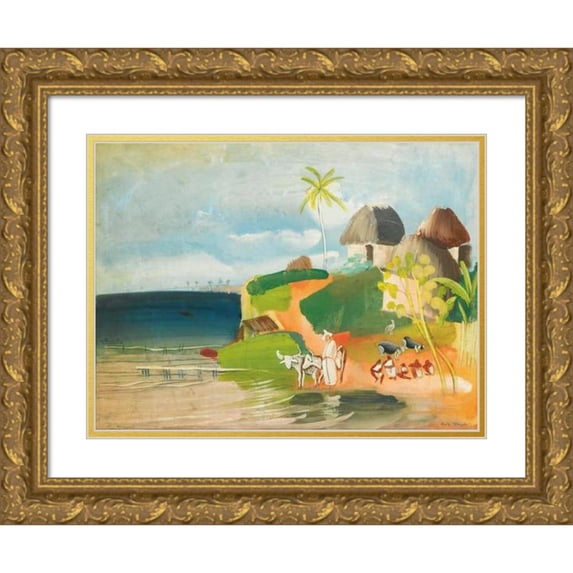 Boris Grigoriev 24x19 Gold Ornate Framed and Double Matted Museum Art Print Titled - South American Landscape
