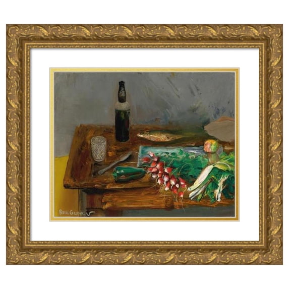 Boris Grigoriev 24x20 Gold Ornate Framed and Double Matted Museum Art Print Titled - Still Life with Radishes (circa 1928)