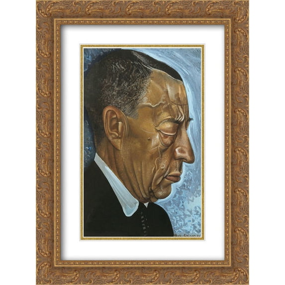 Boris Grigoriev 2x Matted 20x24 Gold Ornate Framed Art Print 'Portrait of Sergei Rachmaninoff'