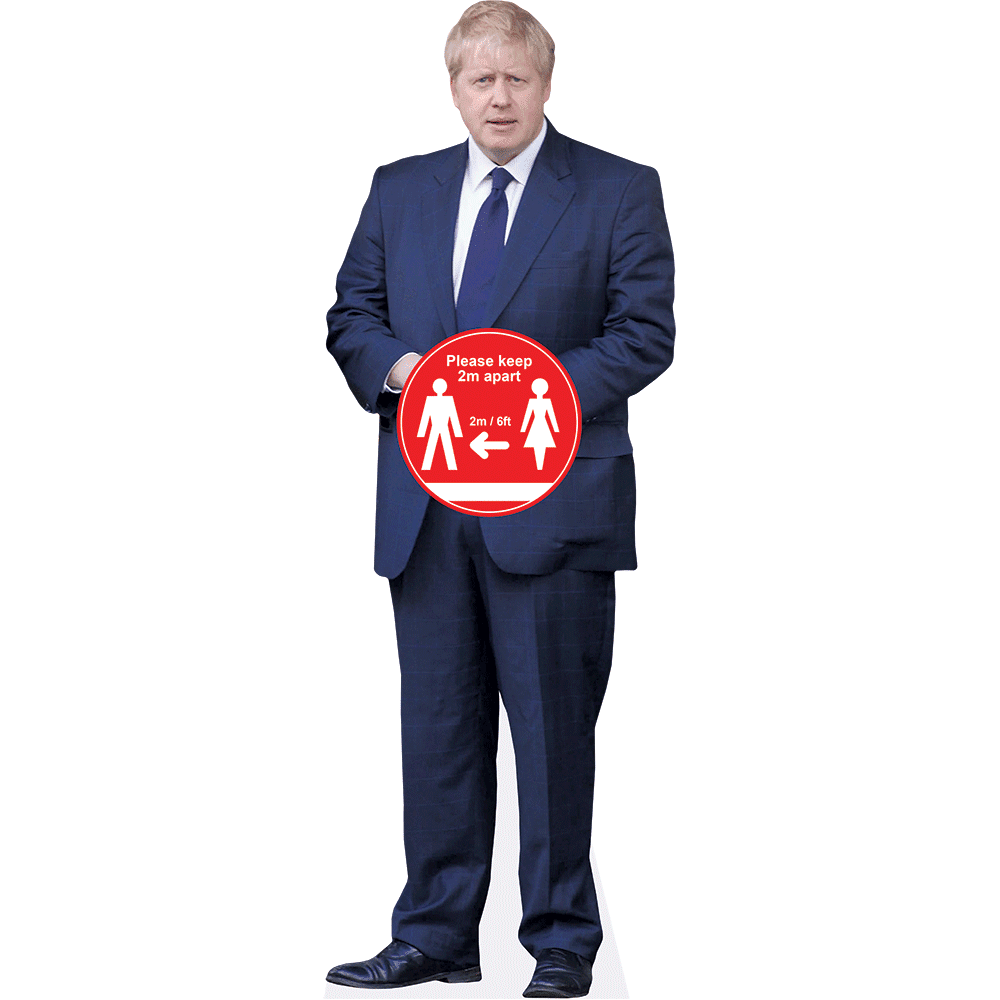 Boris Johnson (Social Distancing) Lifesize Cardboard Cutout Standee