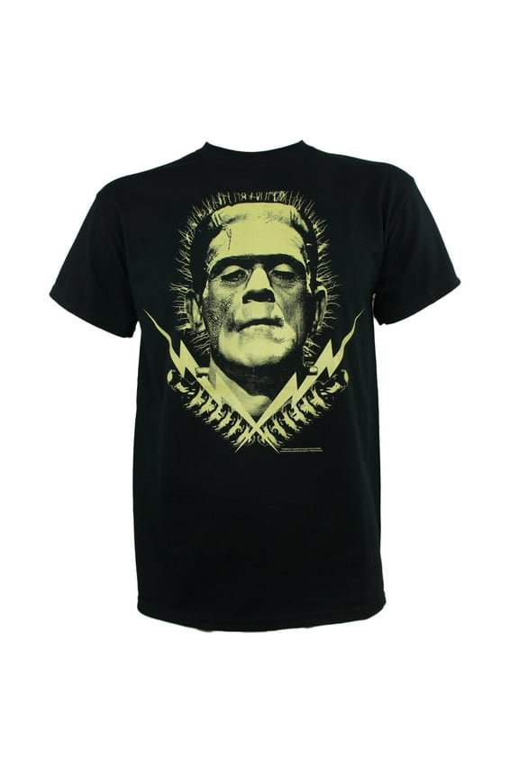 Boris Karloff Men's Frankenstein Bolts Glow in Dark T-Shirt L