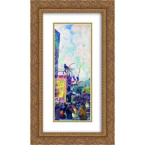 Boris Kustodiev 2x Matted 14x24 Gold Ornate Framed Art Print 'Festivities'