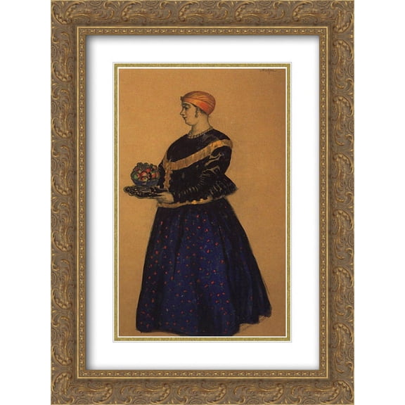 Boris Kustodiev 2x Matted 18x24 Gold Ornate Framed Art Print 'Moor'