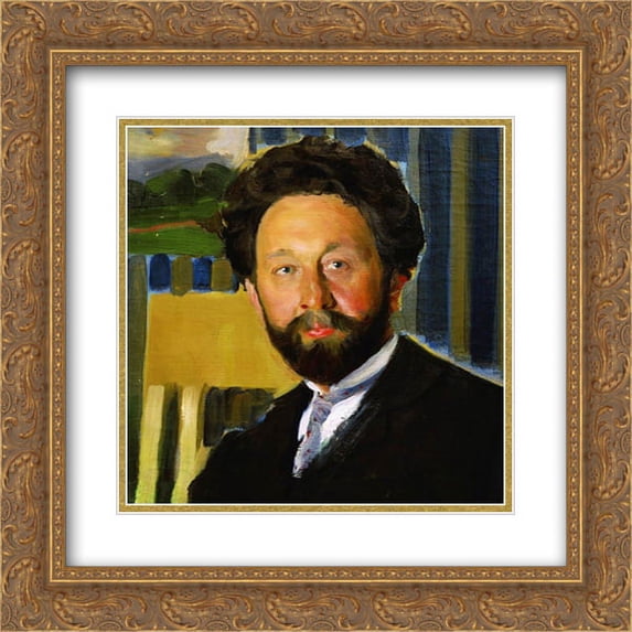 Boris Kustodiev 2x Matted 20x22 Gold Ornate Framed Art Print 'Portrait of Vasily Kastalsky'