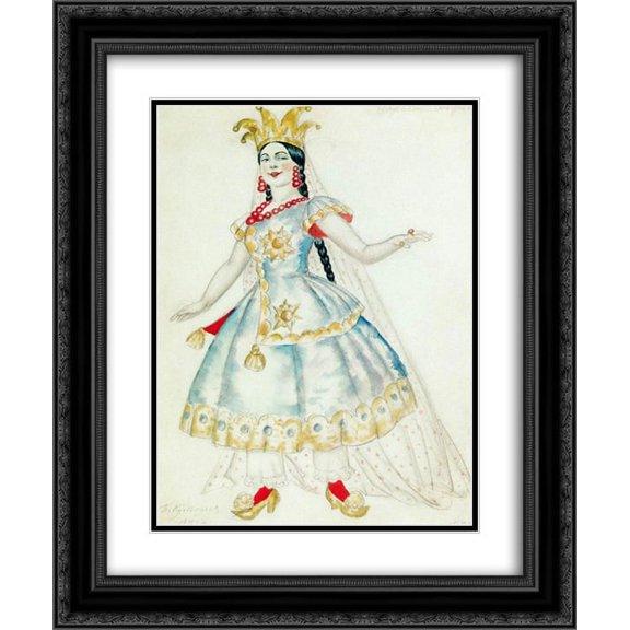 Boris Kustodiev 2x Matted 20x24 Black Ornate Framed Art Print 'Princess Anfisa'