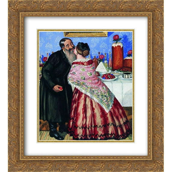 Boris Kustodiev 2x Matted 20x24 Gold Ornate Framed Art Print 'Easter Greeting'