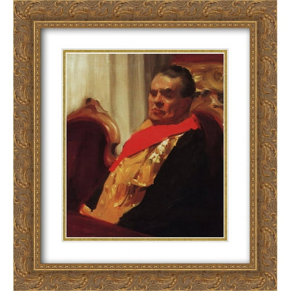 Boris Kustodiev 2x Matted 20x24 Gold Ornate Framed Art Print 'Portrait of A.A. Polovtsev'