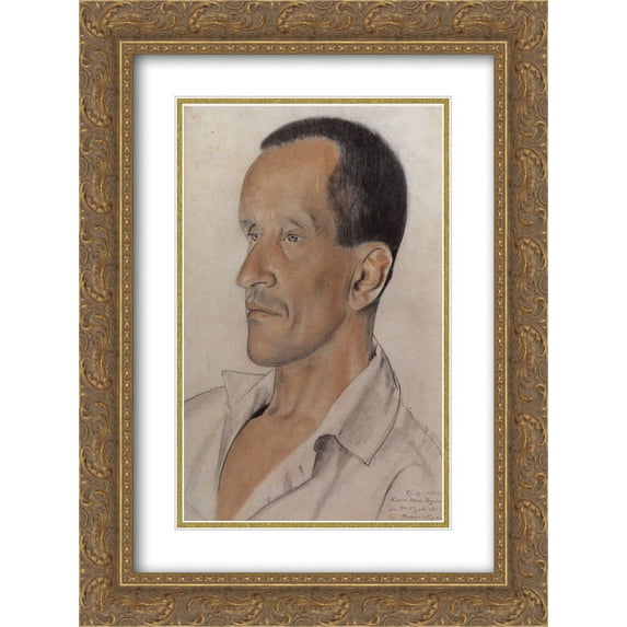 Boris Kustodiev 2x Matted 20x24 Gold Ornate Framed Art Print 'Portrait of Konstantin Nicolayevich Igumnov'