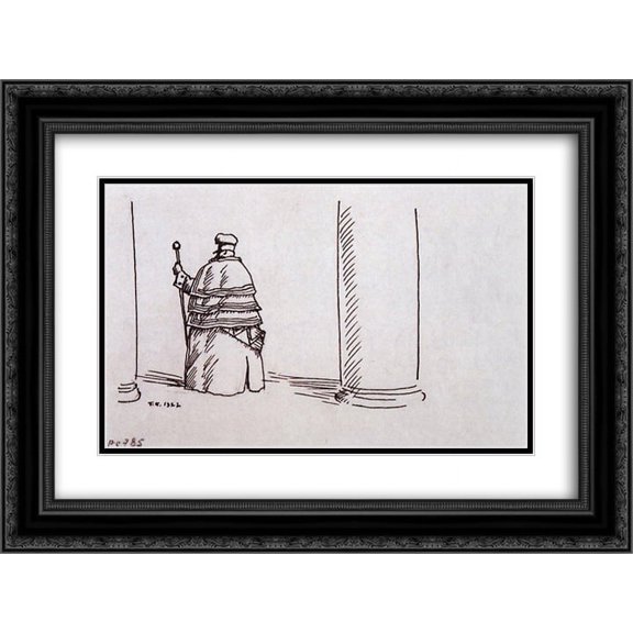Boris Kustodiev 2x Matted 24x18 Black Ornate Framed Art Print 'Porter'
