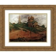 thumbnail image 1 of Boris Kustodiev 2x Matted 24x20 Gold Ornate Framed Art Print 'On the Volga. Landscape with Church of the Kazan', 1 of 2