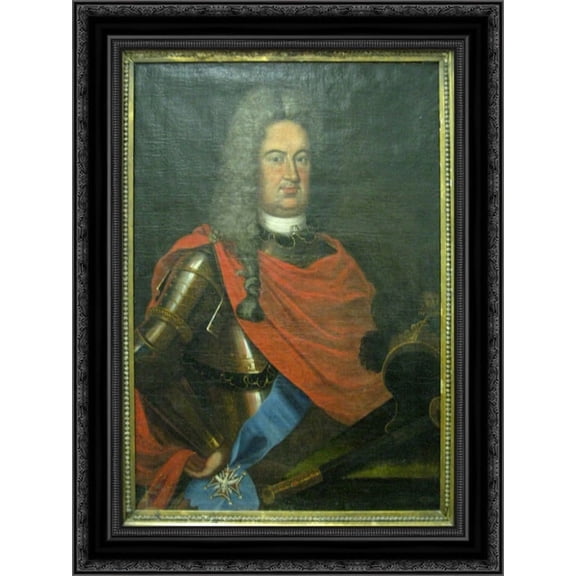Boris Sheremetev 20x24 Black Ornate Wood Framed Canvas Art by Nikitin, Ivan