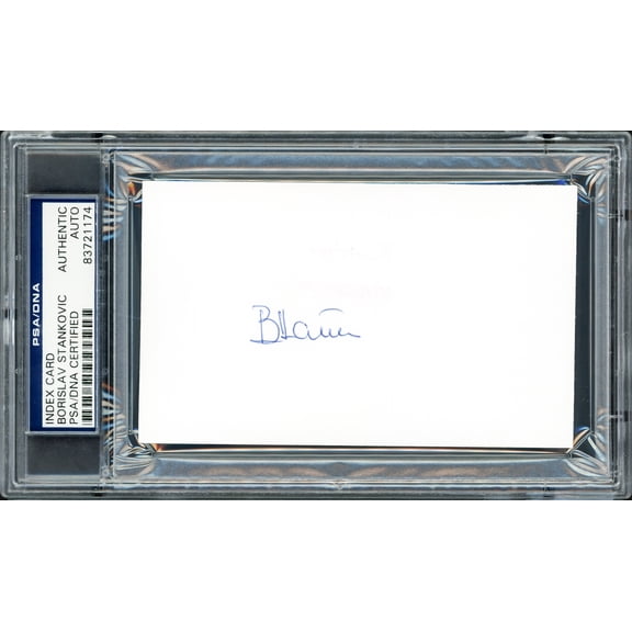 Borislav "Bora" Stankovic Autographed 3x5 Index Card PSA/DNA 211339