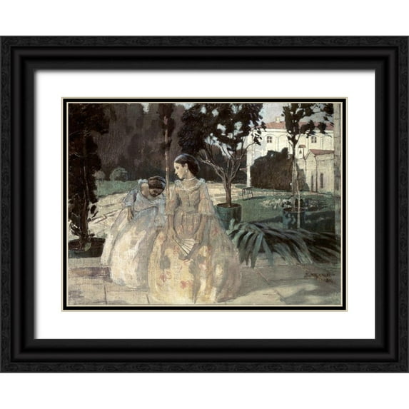 Borisov-Musatov, Viktor E. 14x11 Black Ornate Wood Framed with Double Matting Museum Art Print Titled - Gobelin