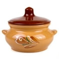 thumbnail image 1 of Borisovskaya Keramika Clay Baking Pot with Lid 16.9 fl oz (500 ml) Ramekin with Lid Handmade Oven Cooking Pot Natural Clay Stoneware Ramekin Red Clay Pot Clay Cookware, Beige, 1 of 10