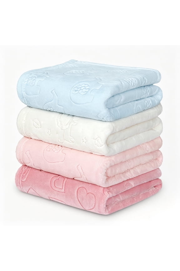 4-Pack Baby Blankets for Newborn Infant Boys Girls, 30 x 40 Inch