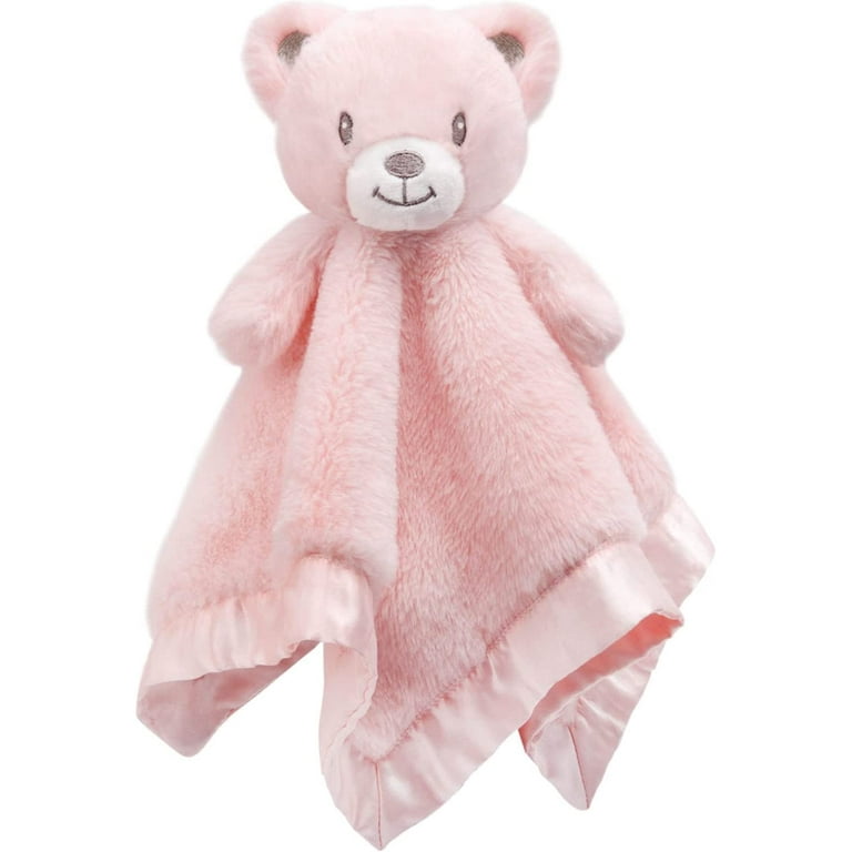 Boritar Bear Baby Security Blanket Fluffy Blanket Cuddly Bear Stuffed Gift for Newborn Pink 14 inch