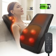 Boriwat Back Massager with Heat, Rechargeable Cordless 3D Shiatsu Massager for Neck, Back, Shoulder & Leg Pain Relief Deep Tissue, Stress Relax at Home Office and Car, Gifts for Men Women