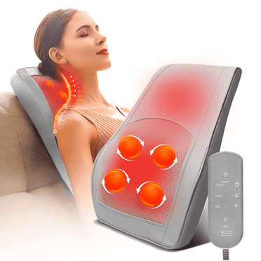 Boriwat Neck & Back Massager with Heat — 3D Deep-Kneading Shiatsu Pillow, Black — Gift for Mom & Dad