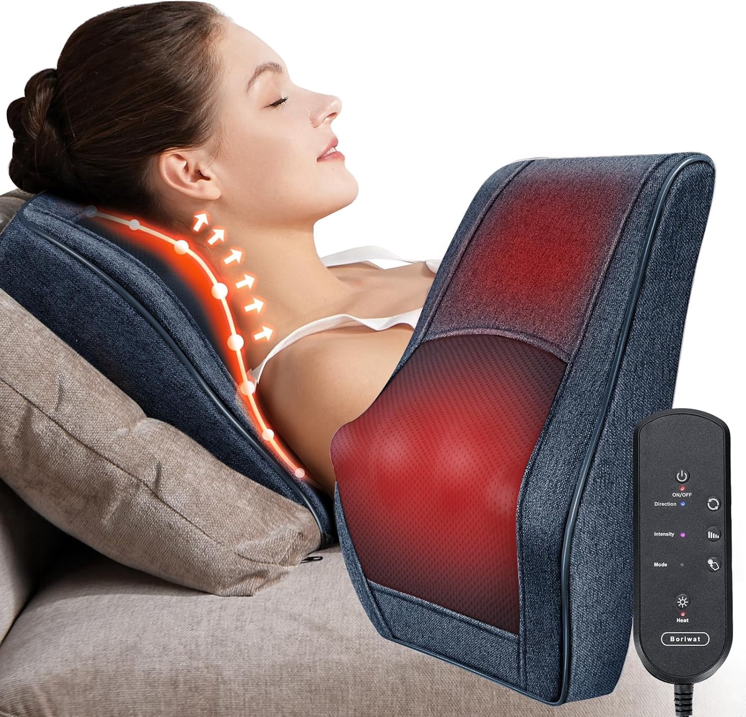COSYSKY Back Massager with Heat 3D Kneading Shiatsu Back Neck Massager, Black