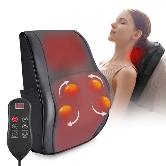 Neck and Back Massager with Heat, 3D Deep-Kneading Shiatsu Massager for Neck and Back, Black  Gift for Mom or Dad