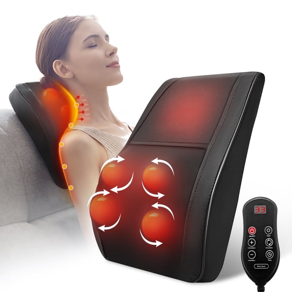 Neck and Back Massager with Heat, 3D Deep-Kneading Shiatsu Massager for Neck and Back, Black  Gift for Mom or Dad