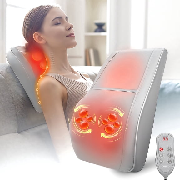 Boriwat Neck and Back Massager with Heat and Vibration, Shiatsu Deep-Kneading Massager for Chairs Car, Gift for Women & Men